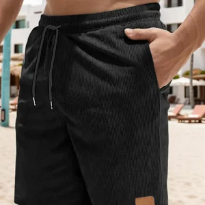 Men's Textured Drawstring Waist Shorts