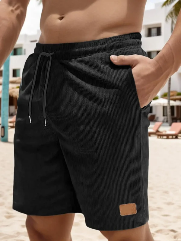 Men's Textured Drawstring Waist Shorts