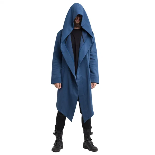 Men's Winter Hooded Cardigan Coat Fleece Lined Vintage Streetwear Jacket - Image 5