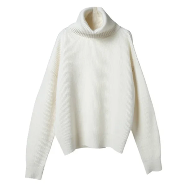 Oversized Wool Turtleneck Sweater for Women - Image 5