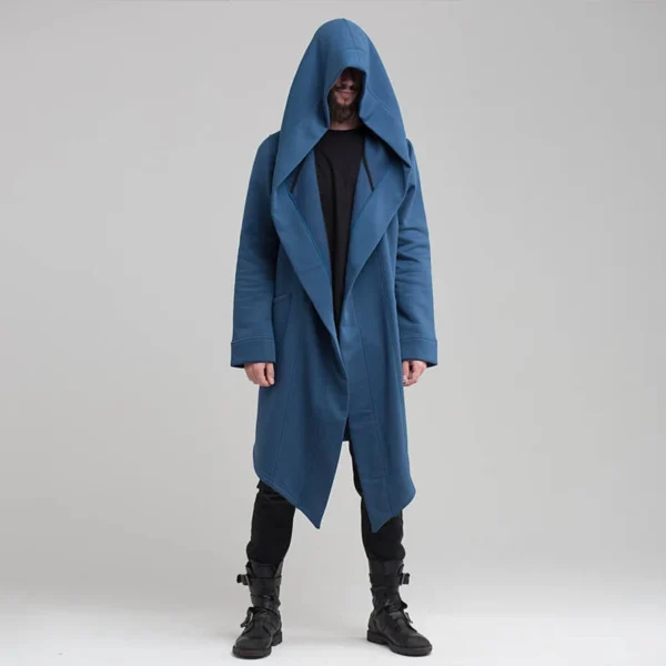 Men's Winter Hooded Cardigan Coat Fleece Lined Vintage Streetwear Jacket - Image 3