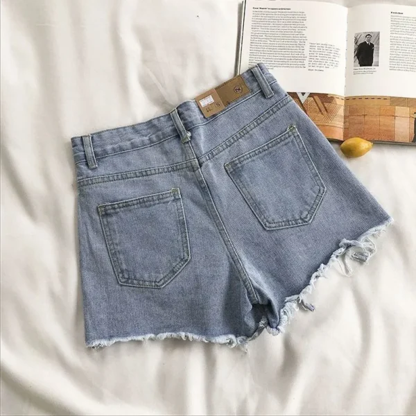 Women's High Waist Ripped Denim Shorts Y2K Streetwear - Image 6