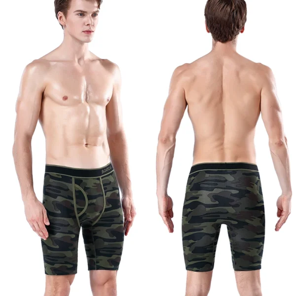 4-Pack Men's Cotton Open-Front Long Boxer Shorts - Image 2