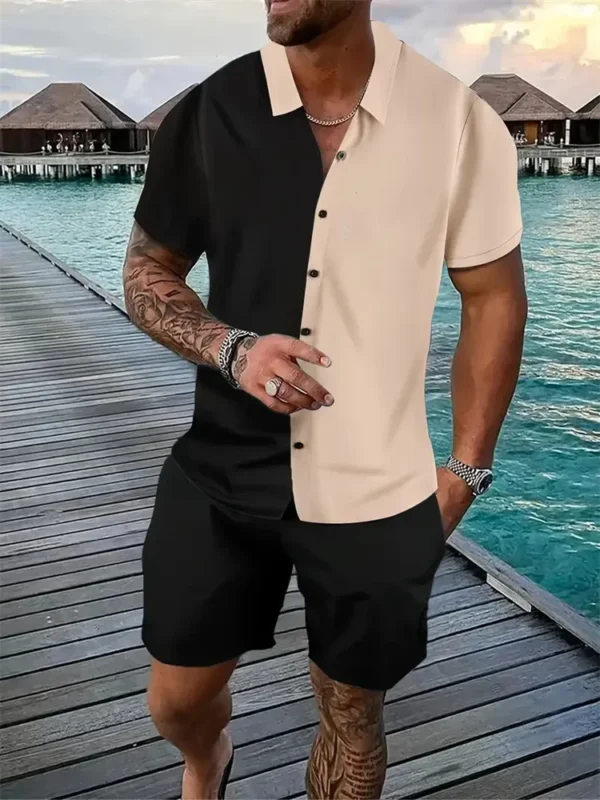 Men's 3D Geometric Print Short Sleeve Shirt - Image 4