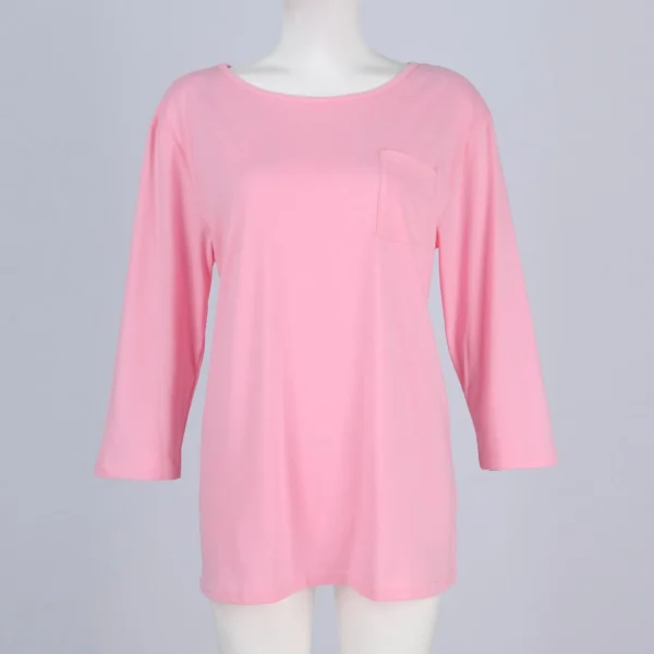 Women's Solid Color Three-Quarter Sleeve T-Shirt - Image 4