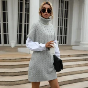 Women's Casual Loose Knit Sweater Vintage Pullover