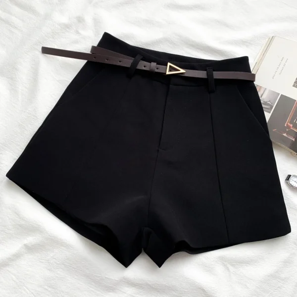 Women's High Waist A Line Shorts with Belt - Image 5