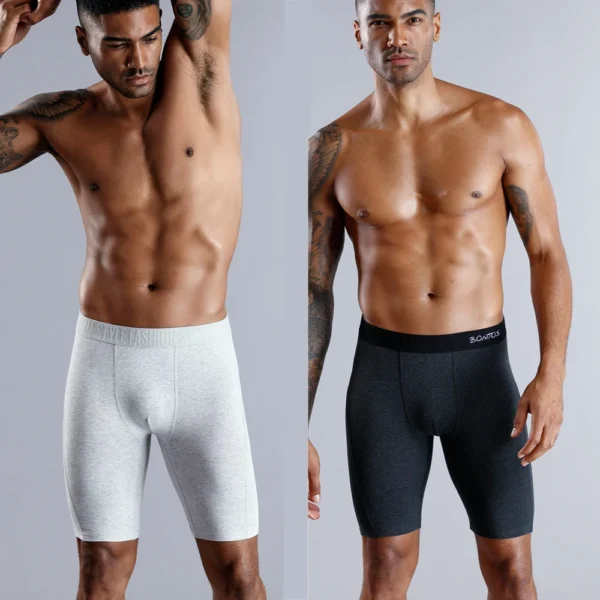 4-Pack Men's Cotton Long Leg Boxer Shorts - Image 2