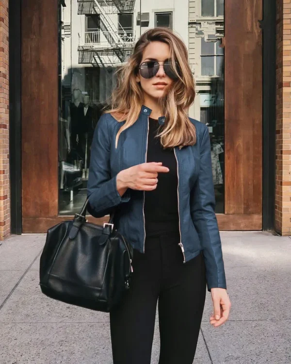 Women's Large Size PU Leather Jacket Slim Street Elegant Top - Image 6