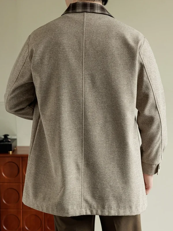 Men's Big & Tall 8XL Korean Style Oversized Trench Coat - Image 3