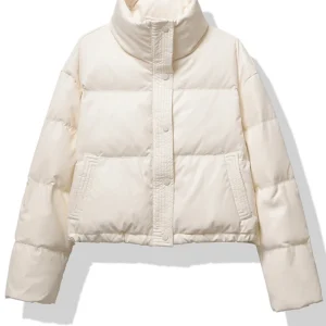 Women's Mock Neck Padded Jacket Single Breasted Short Coat
