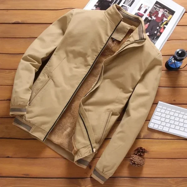 Men's Thick Winter Baseball Jacket Large Size Cold Proof Padded Coat - Image 3