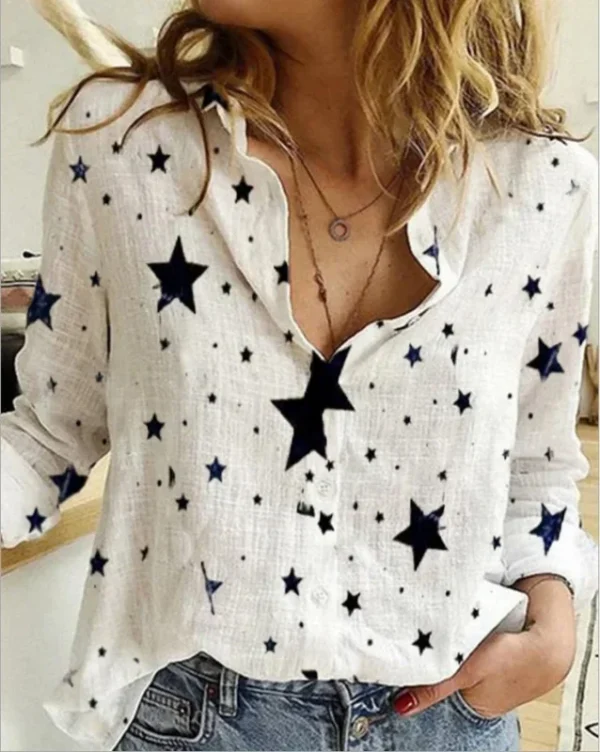 Vintage Cotton Linen Long Sleeve Blouse for Women - Image 6