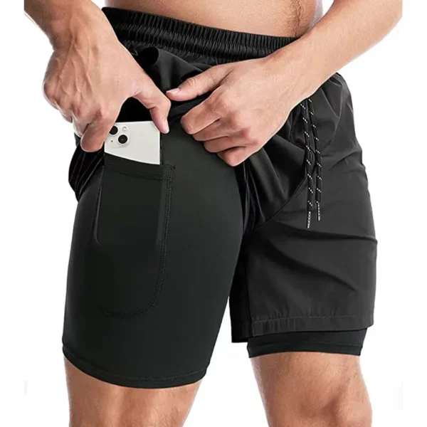 Men's 2-in-1 Running Shorts with Liner 5-Inch inseam - Image 4