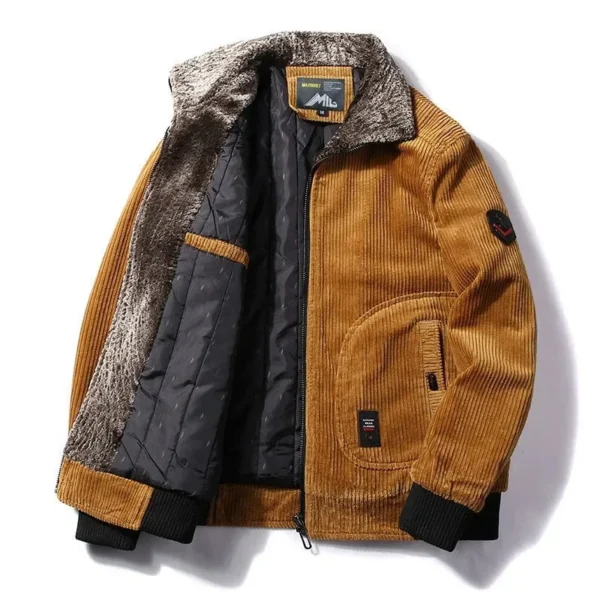 Men's Thermal Winter Jacket with Fur Collar