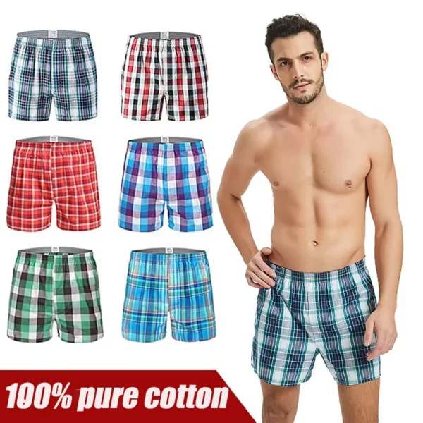 Mens Cotton Boxer Shorts Breathable Comfortable Loose Fit Underwear - Image 3