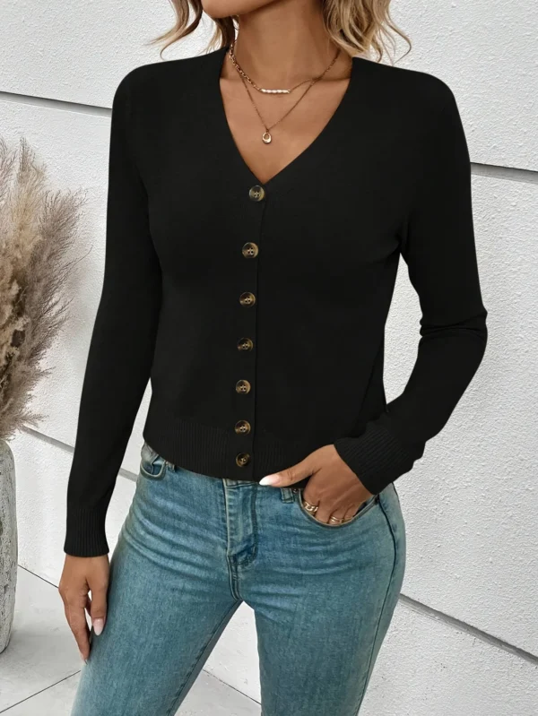 Women's Button-Down Knit Cardigan Sweater - Image 4