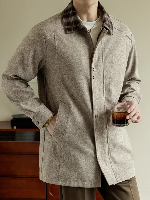 Men's Big & Tall 8XL Korean Style Oversized Trench Coat - Image 2
