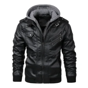 Men's PU Leather Jacket Casual Motorcycle Biker Coat Autumn EU Sizes