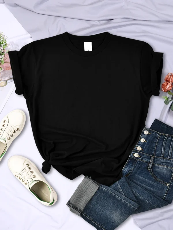 Women's Summer Short Sleeve T-Shirt - Soft Cotton Loose Fit Tee - Image 3