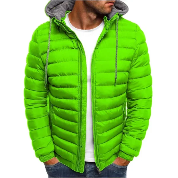 Men's Loose Streetwear Jacket Autumn Winter Warm Hooded Zipper Overcoat - Image 2