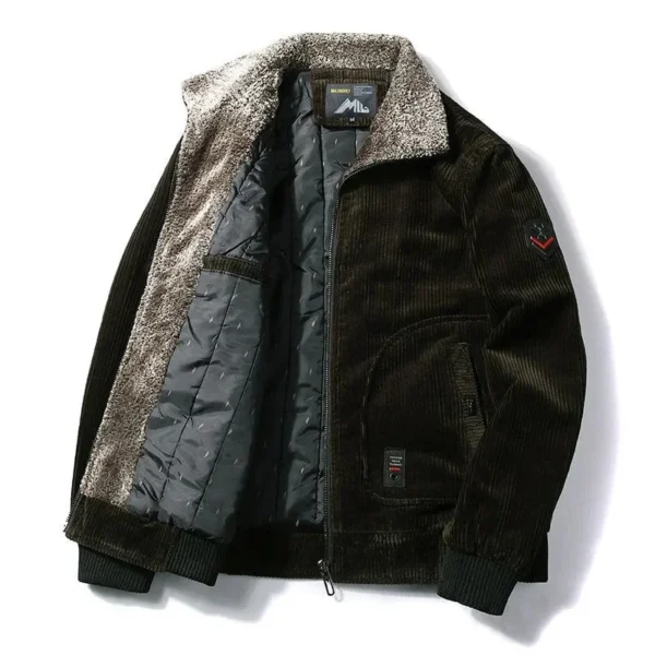 Men's Thermal Winter Jacket with Fur Collar - Image 3