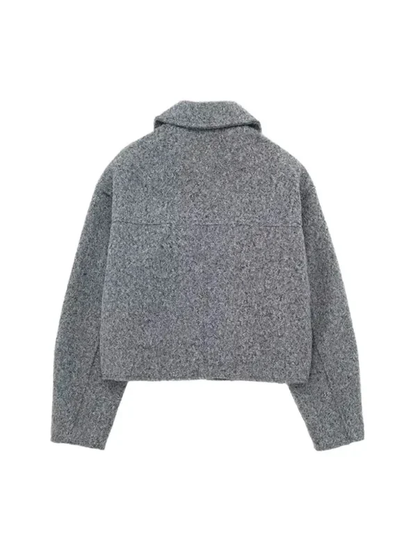 Women's Cropped Jacket with Patch Pockets - Image 4