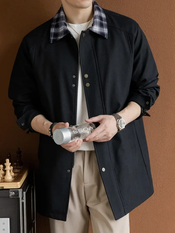 Men's Big & Tall 8XL Korean Style Oversized Trench Coat - Image 5