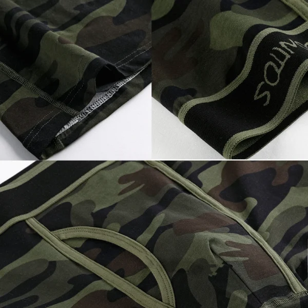 4-Pack Men's Cotton Open-Front Long Boxer Shorts - Image 3