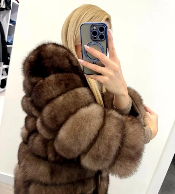 Women's Natural Fox Fur Long Coat 70cm 4-in-1 Fast Shipping Winter Warm Jacket - Image 5