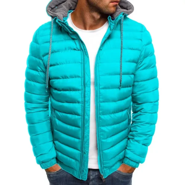 Men's Loose Streetwear Jacket Autumn Winter Warm Hooded Zipper Overcoat - Image 4