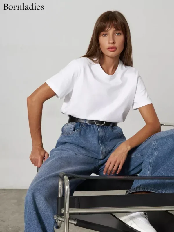 Classic Ladies' Basic Short Sleeve Top - 100% Cotton
