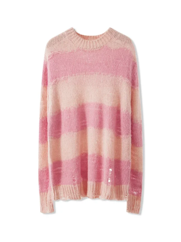 Women's V Neck Cable Knit Sweater Loose Pullover - Image 4