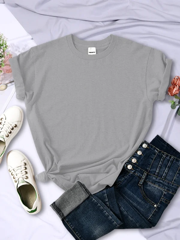 Women's Summer Short Sleeve T-Shirt - Soft Cotton Loose Fit Tee - Image 4