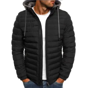 Men's Loose Streetwear Jacket Autumn Winter Warm Hooded Zipper Overcoat